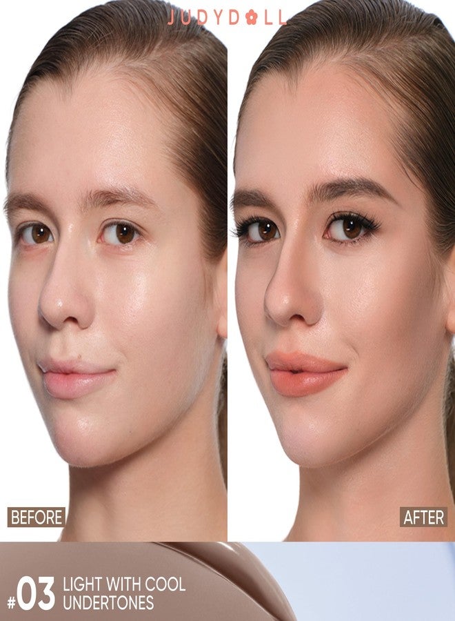 JUDYDOLL Liquid Contour & Under Eye Brightening,Highlighter, Buildable, Ultra-Blendable Contour, Face Contouring Liquid (03 Light With Cool Undertones) - Image 3